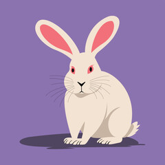 Vector illustration of a hare isolated. Cute bunny. Minimalistic illustration. Cute rabbit collection. Cartoon cute animals. Flat vector illustration