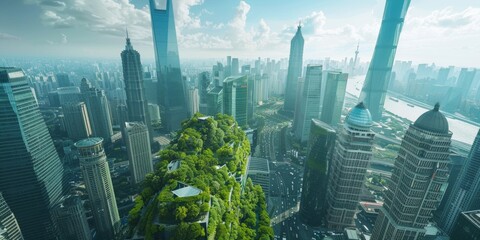 Fototapeta na wymiar Green City concept Generative AI