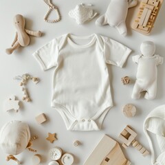White Baby Bodysuit Mockup