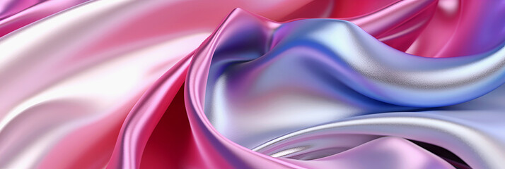 Delicate colorful background with silk fabric texture, flat folds. Romantic background for your design. Banner