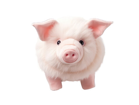 pig stuffed animal isolated on transparent background, transparency image, removed background