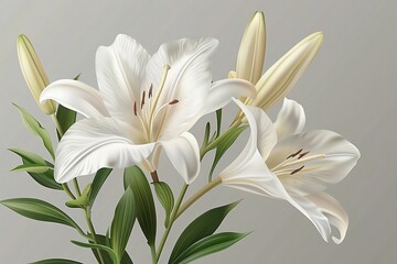 Fototapeta na wymiar bouquet of white lilies