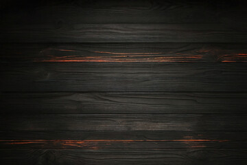 black and orange and dark wood wall wooden plank board texture background in carbon and glowing look