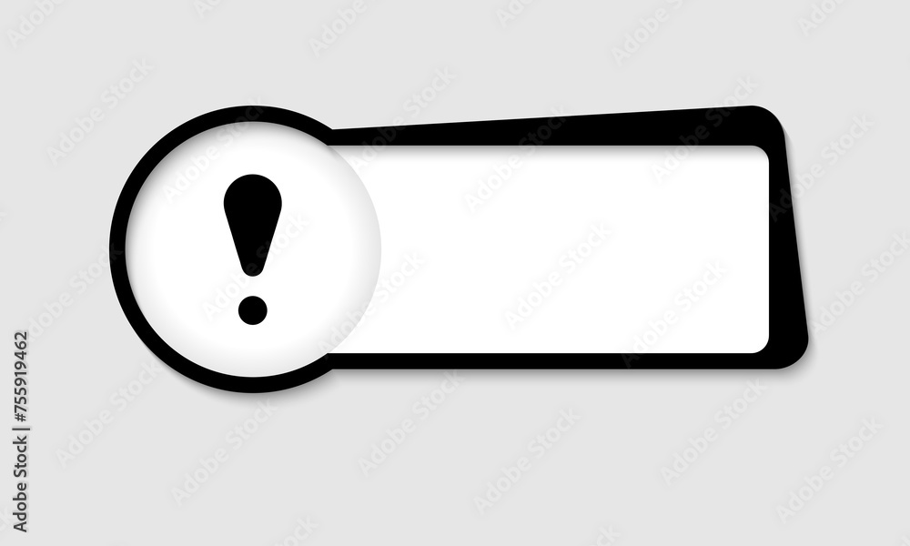 Poster vector text box for insertion text with exclamation mark