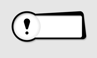 Vector text box for insertion text with exclamation mark