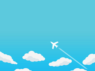 飛行機と雲の背景
