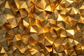 Abstract golden triangles. Art modern shiny. Generate Ai