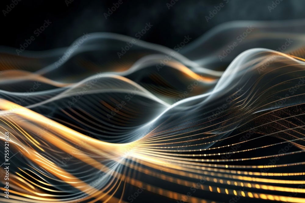 Poster abstract lines glowing. dynamic energy. generate ai