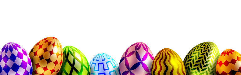 Easter egg banner, Easter border, painted eggs background