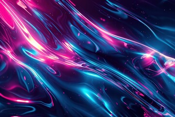 Abstract neon wave. Glow bow light. Generate Ai