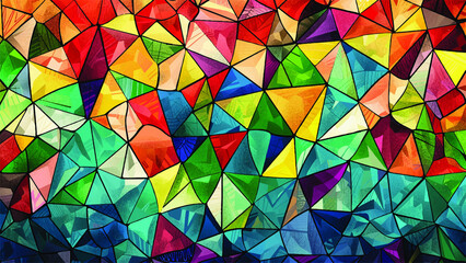 Colorful Geometric Mosaic: Vibrant and Eye-Catching Pattern