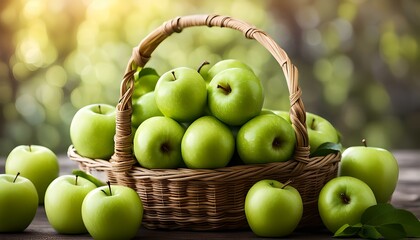 Basket of Granny Smith Apples.