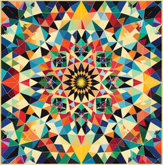 Dynamic Kaleidoscope Fusion: Innovative and Colorful Geometric Design