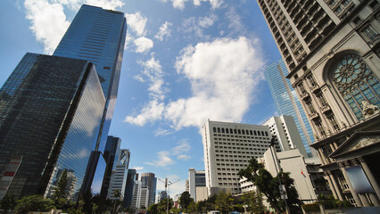 Fototapeta na wymiar Skyscrapers of Jakarta, the capital of Indonesia, on a sunny day.