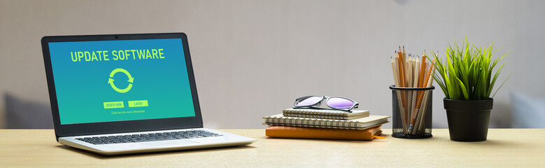 Software update on computer for modish version of device software upgrade