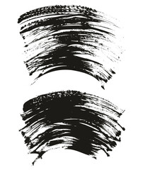 Hand Drawn Flat Fan Brush Thin Curved Background High Detail Abstract Vector Background Set 