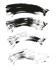 Hand Drawn Flat Fan Brush Thin Curved Background High Detail Abstract Vector Background Set 