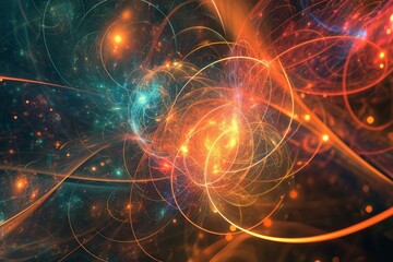 Consciousness abstract electromagnetic. Infinity soul. Generate Ai