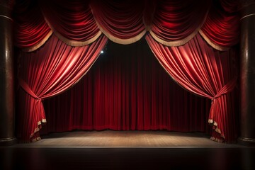 Theater curtains opening to reveal a show