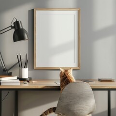 Cat with a Frame Mockup