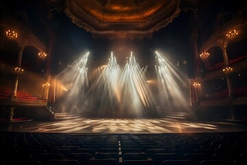 Theater spotlights creating a captivating scene