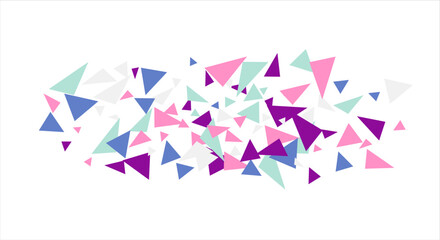 Frame of colored triangles abstract geometric pattern. Can be used as poster, banner, border, background, wallpaper, card, print, web. Vector illustration.