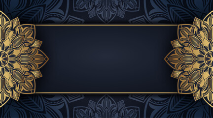 luxury black background, with gold mandala