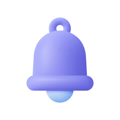 Notification ringing bell. Alert, alarm and message concept. 3d vector icon. Cartoon minimal style.