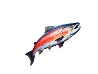 salmon isolated on transparent background, transparency image, removed background
