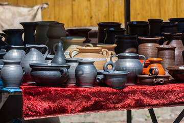 Rural festival, fair, clay handmade dishes, Poland, Podlasie, Suprasl