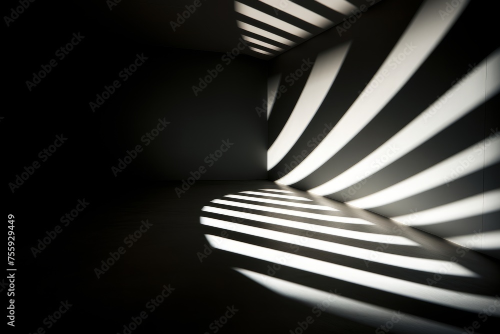 Poster an abstract image of distorted shadows, playing with light and darkness