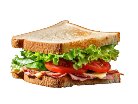 sandwich isolated on transparent background, transparency image, removed background