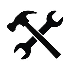 Wrench and hammer vector illustration, maintenance logo symbol	
 - obrazy, fototapety, plakaty