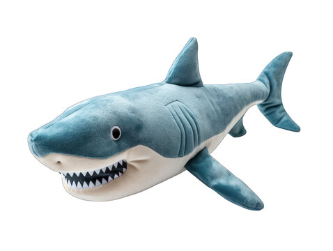shark stuffed animal isolated on transparent background, transparency image, removed background