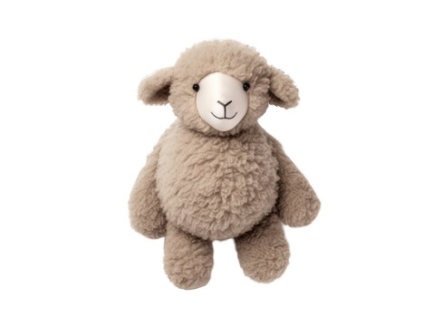 Sheep stuffed animal isolated on transparent background, transparency image, removed background