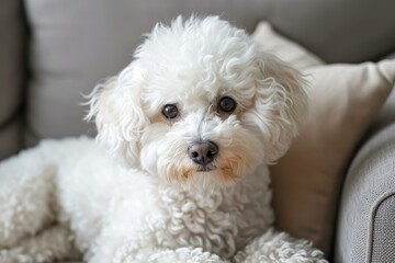 Rambunctious Adorable bichon dog. Domestic animal studio canine sweet. Generate Ai