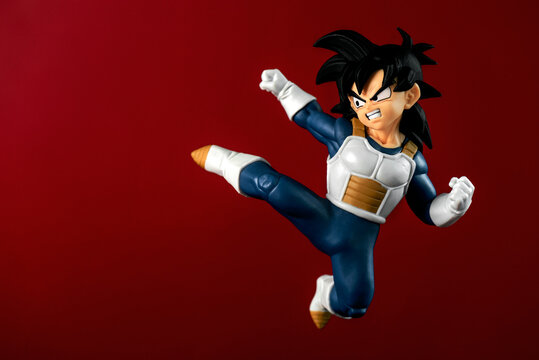Figure of Son Gohan character of the Dragon Ball Z manga series created by Akira Toriyama. Illustrative editorial