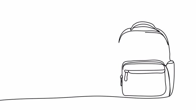 Backpack. One line drawing vector illustration.