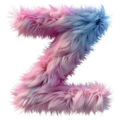Letter Z Fur Explosion Isolated on Transparent or White Background, PNG