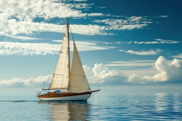 Fototapeta premium Adult sailing boat. Travel holiday. Generate Ai