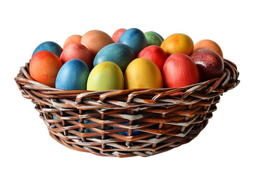 Fototapeta na wymiar easter eggs in basket