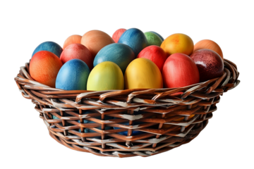 easter eggs in basket