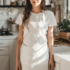 White Kitchen Apron Mockup