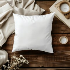 White Throw Pillow Mockup