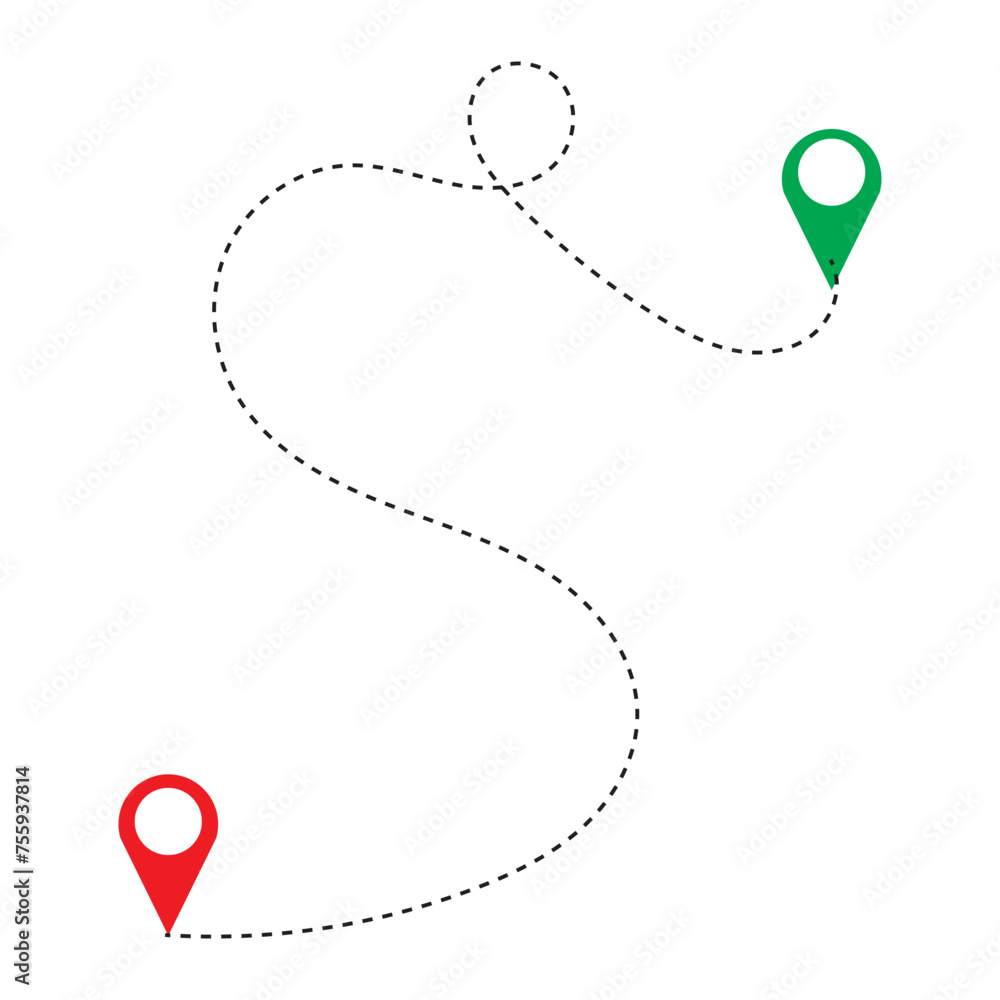 Poster distance solid icon, navigation and route, route map pointer vector graphics. isolated on white back