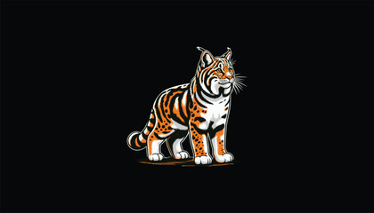 Wildcat, bobcat, cat design logo 
