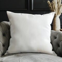 White Throw Pillow Mockup