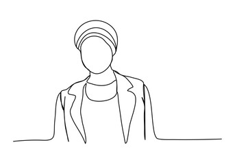 Woman. One line drawing vector illustration.