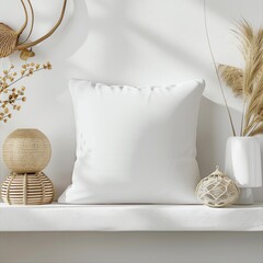 White Throw Pillow Mockup