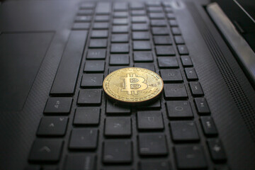 I placed a bitcoin on the keyboard